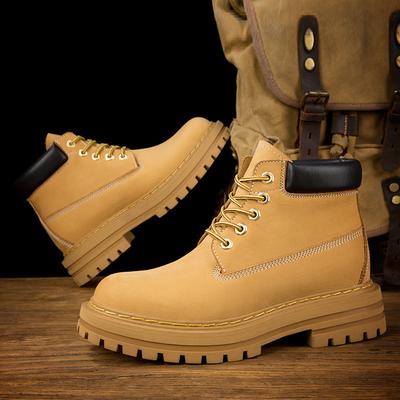 High-Top Martin Stiefel Paar Retro Workwear Vielseitige Herren Outdoor Dicksohlige Rhabarberstiefel Britische Kurze Stiefel Lässig