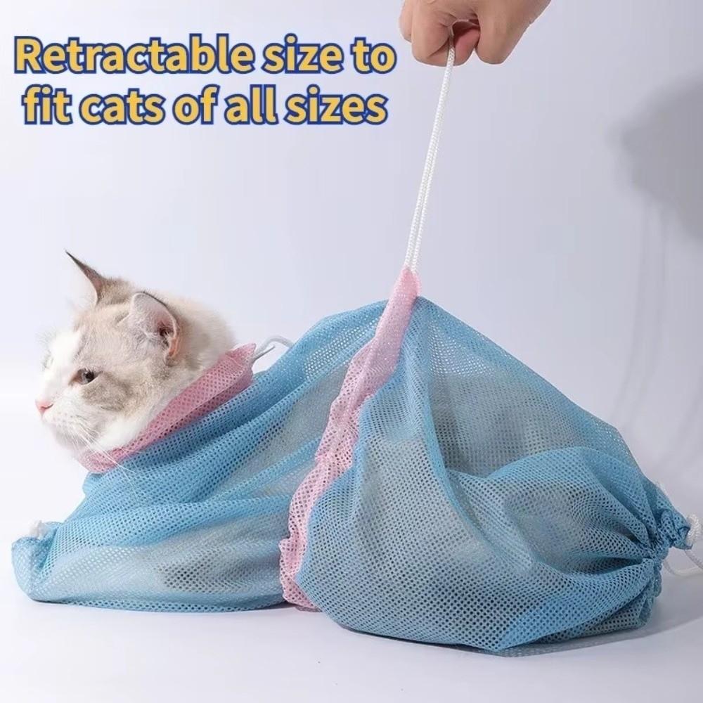 Breathable Mesh Cat Washing Bag Anti Bite Mesh Bath Bag Pet Washing Bag  For Pet Cat