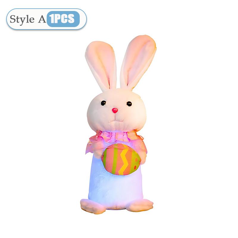 1-3PCS Comprehensive Gift Easter Glowing Bunny Doll Small Rabbit Ornament New Year Home Decoration Festive Holiday Display