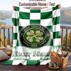 Flannel Blanket Celtic FC Print Custom Name Text Soft Throw for Sofa Bed