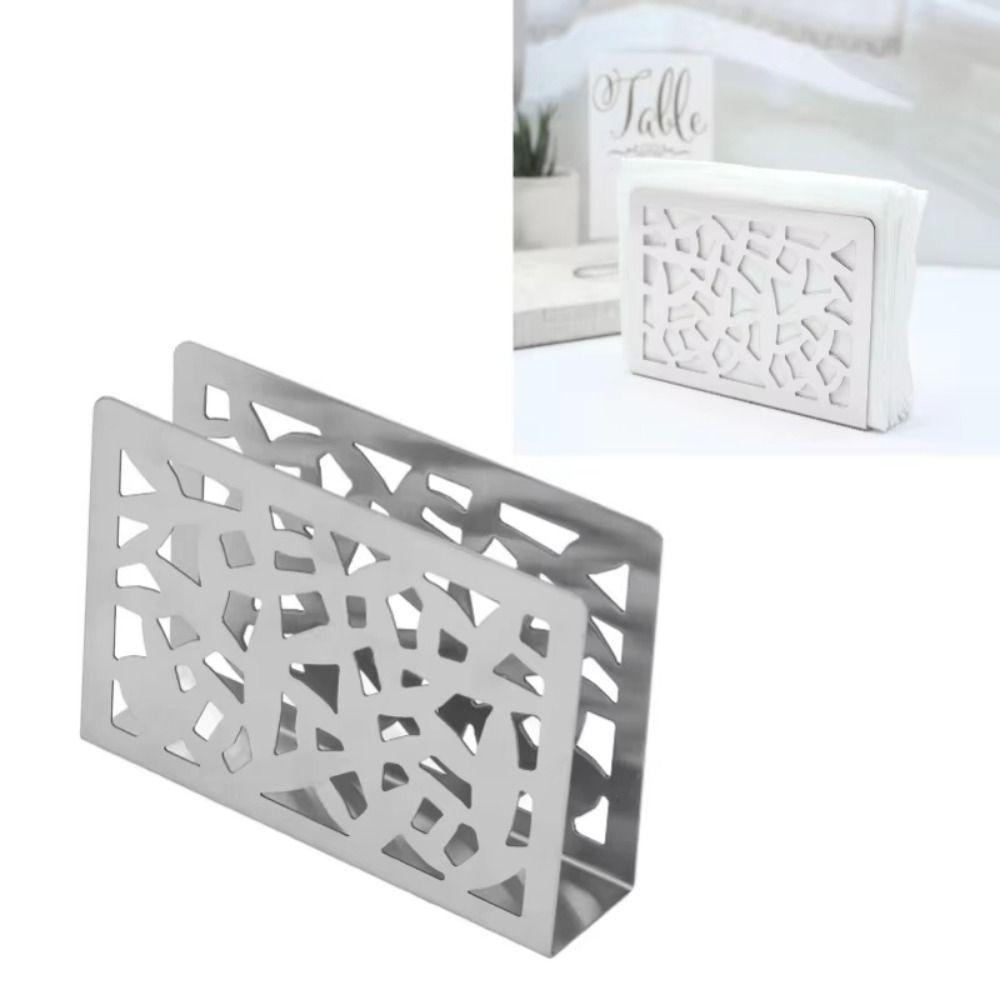 Heavy Duty Napkin Storage Shelf Stainless Steel Tissue Dispenser Napkin Container Household