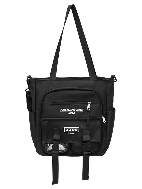 Streetwear Canvas Shoulder Bag For Men With Multiple Pockets For Daily Use