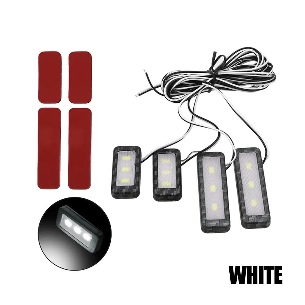 4Pcs Universal Car Armrest Interior Door Handle Lighting Car LED Car Inner Bowl Light Car Atmosphere Lamp Decorative Accessories