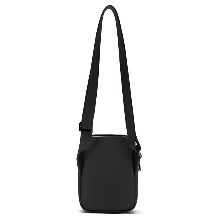 Lacoste Logo Zipper Closure Mixed Material Shoulder Crossbody Bag Men Bags Black NH4399MR-000