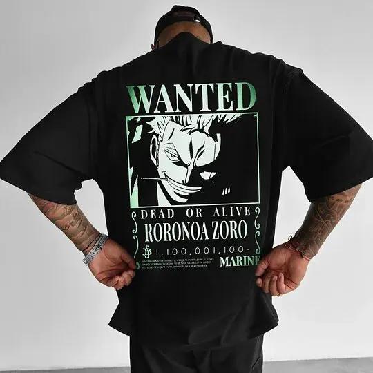 Japanisches Herren-T-Shirt Roronoa Zoro Junge Kinder Baumwolle Y2K Harajuku Trend Kurzarm