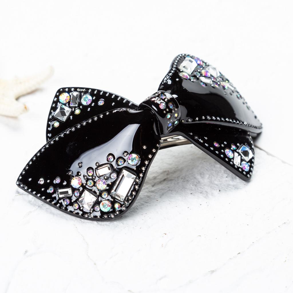 High Quality Acetate Bowknot Rhinestone Hair Barrettes for Girls Headwear Hair Accessories Gift For Girlfriend and Mum