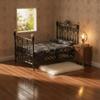 Dollhouse Double Bed 1:12 Scale Miniature with Mattress Wroughtintricate