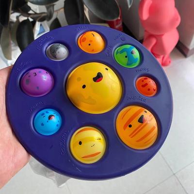 Pop planeta fidget reliver estresse brinquedos arco-íris empurrá-lo bolha antiestresse brinquedos adultos crianças brinquedo sensorial para aliviar o autismo