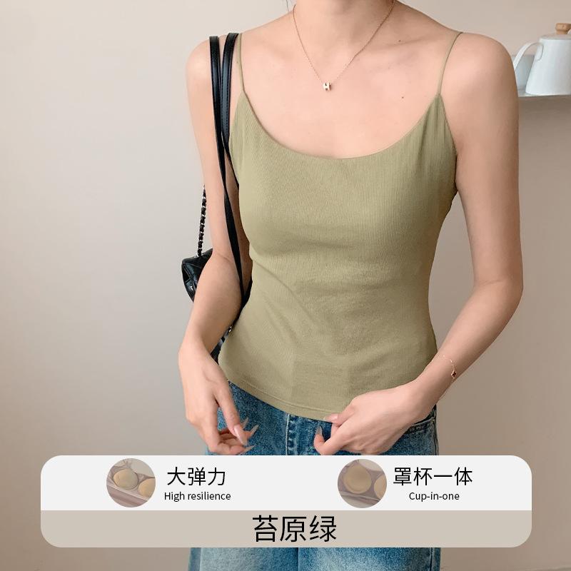 New Spring And Summer Outer Wear Suspender With Chest Pad Vest Women'S Inner Back Bra Integrated Bottom Tube Top