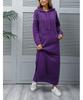 New Plus Size Knitted Hooded Fleece Dress with Pockets - Autumn/Winter Casual Fashion