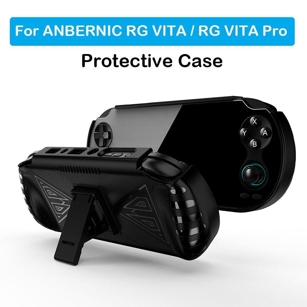 TPU Handheld Game Console Case with Kickstand Host Shell for ANBERNIC RG VITA / RG VITA Pro