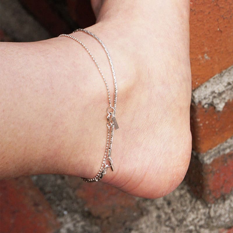

OURPIERRE DOT CHAIN ANKLET SILVER 24cm