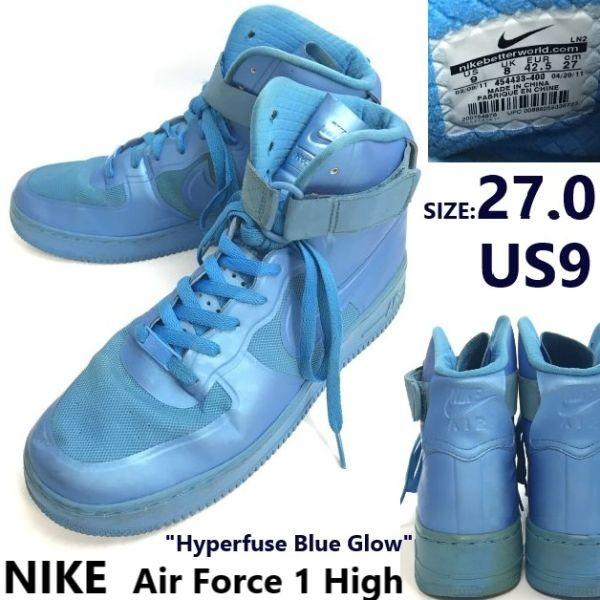 

NIKE AIR FORCE 1 Hyperfuse Blue Glow High-Cut Sneakers Blue Size 27.0cm (454433-400)