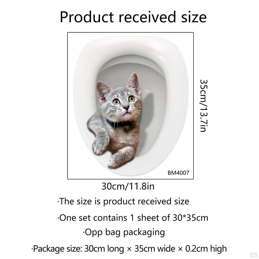 Cartoon Toilet Seat Cover Stickers, Cat Cute Cat, A