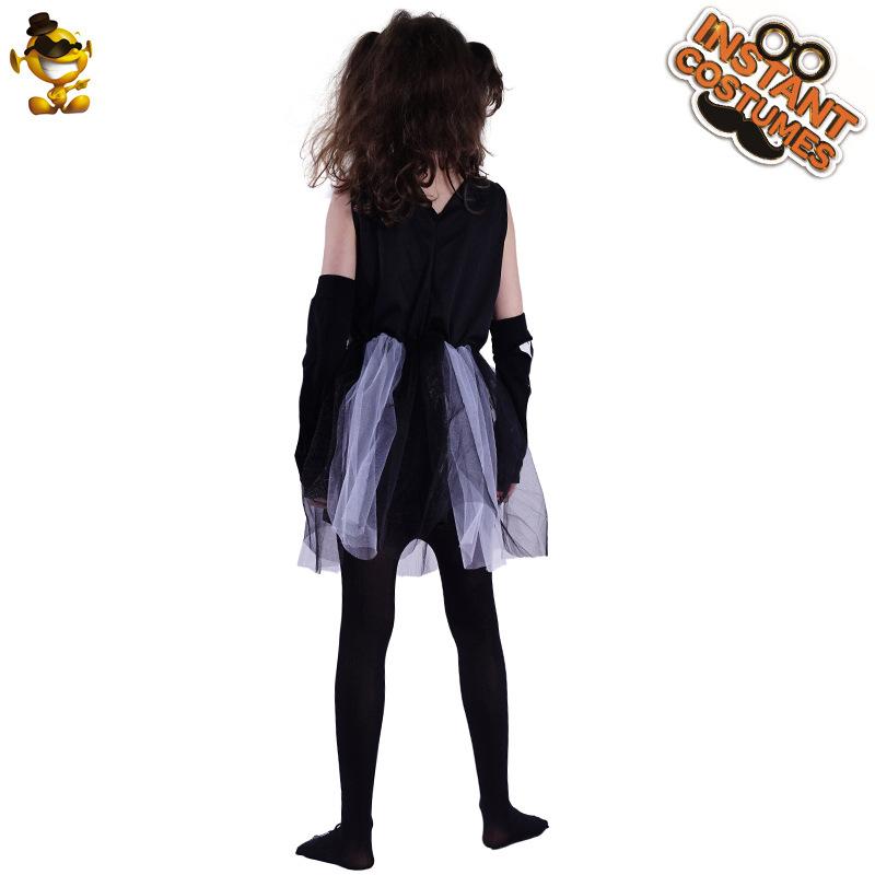 Halloween kleines Mädchen Geist Knochen Schädel Kleid, Maskenball Kostüme Cosplay Bühnenauftritt Kostüme