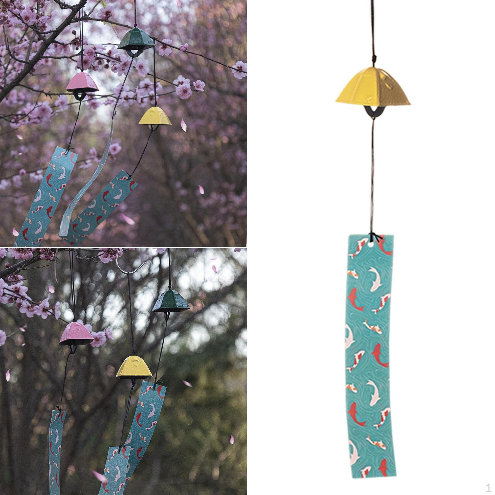 

Japanese Wind Chime Blessing Pendant Decorative Sturdy Gift Cast Iron for Living Room жовтий
