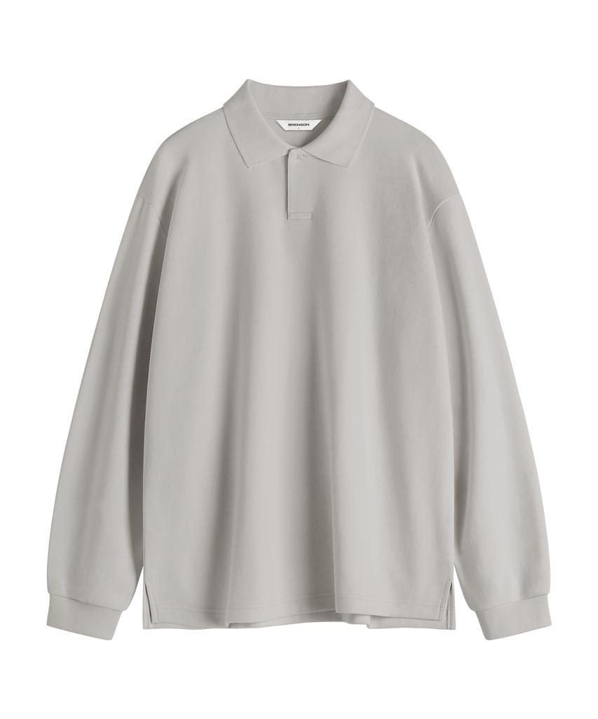 BRENSON Relaxed Double Cotton Collared Long Sleeve Tee ( 8 Colors )