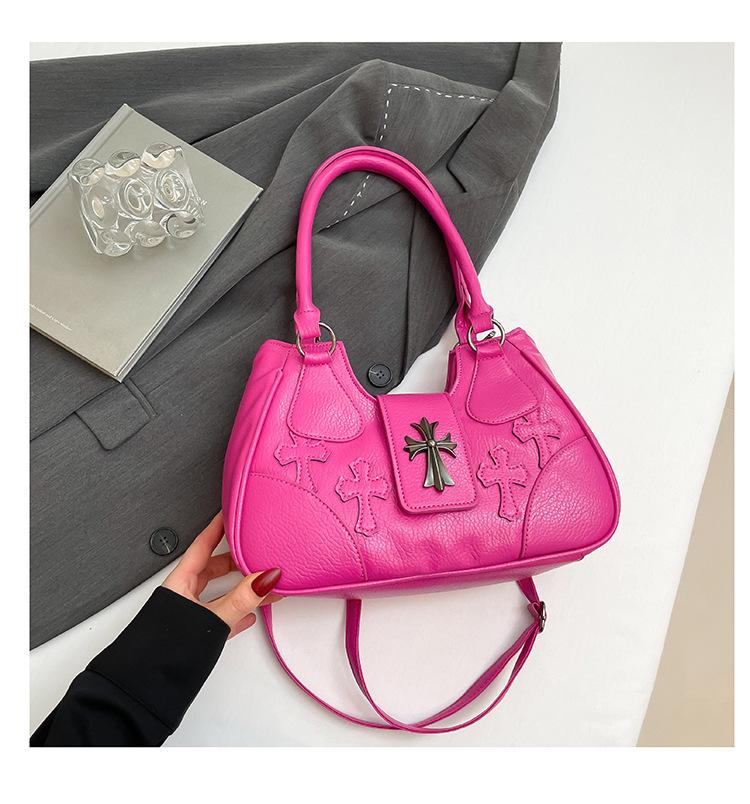 

Bag Women s 2025 Summer New Trendy Sweet Cool Commuter Stylish Simple Large Capacity Underarm Bag One Shoulder Crossbody Bag Bag розы красного