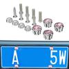 Car License Plate Fastener Glitter Screw Cap Cover White Universal Rhinestone License Plate Bolt