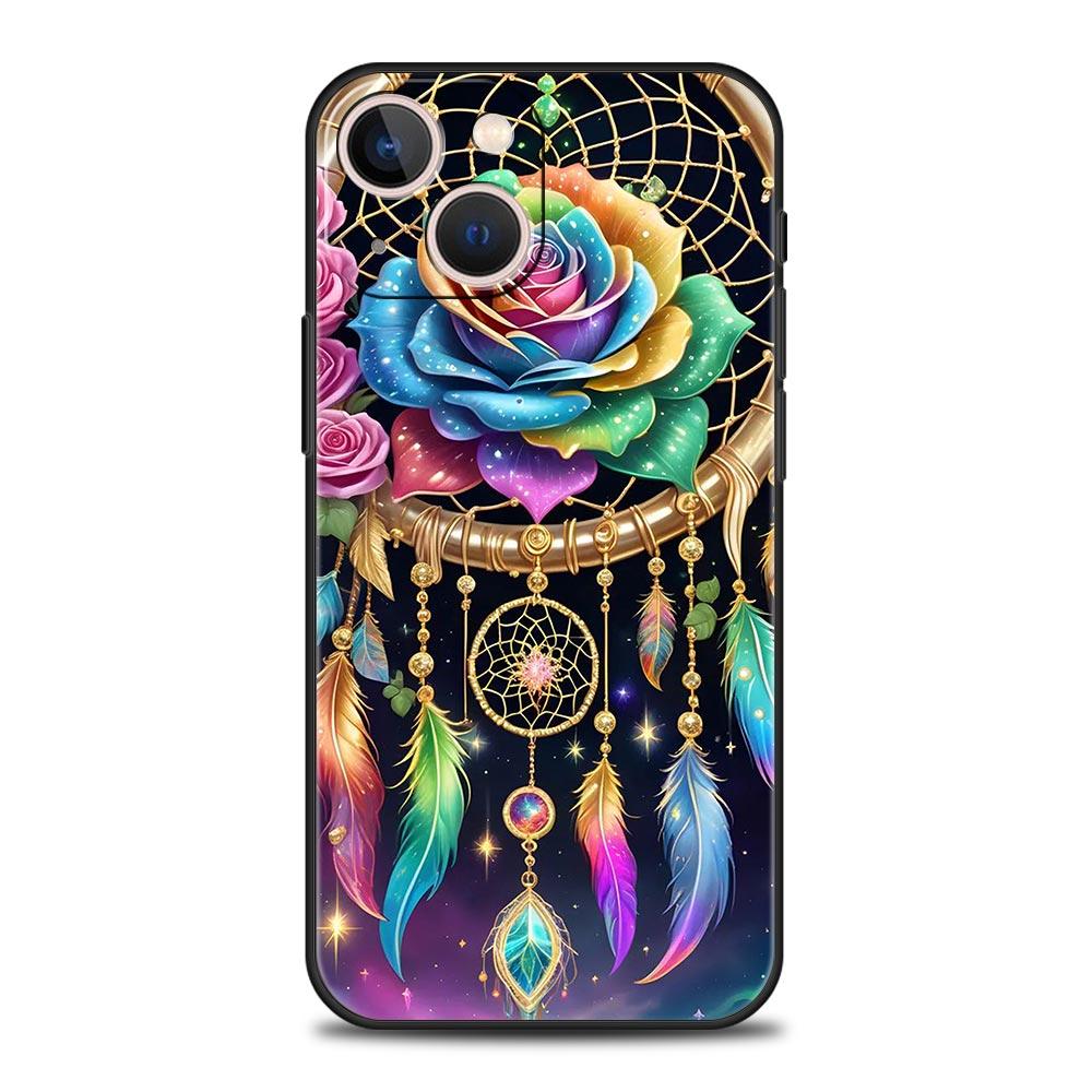 Cute Mandala Dreamcatcher Phone Case For iPhone 17 16 15 Pro Max 11 12 13 14 7 8 Plus SE 2020 X XR XS Cover Soft Black