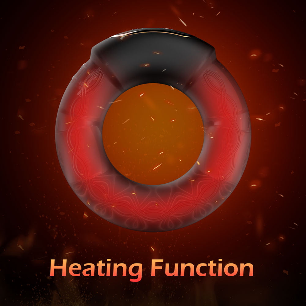 Vibrating Penis Ring 10 Vibrations Modes with Heating Function Penis Ring Vibrator Sex Toys for Men