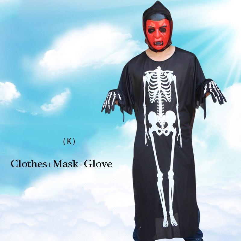 Premium Quality Halloween Costume Masquerade With Human Skeleton Ghost And Devil Mask