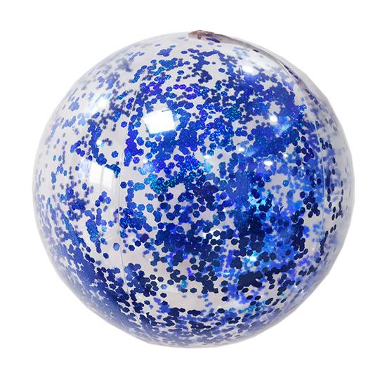 16/24-Zoll Aufblasbarer Glitzer-Strandball Auslaufsichere Klare Bälle mit Konfetti-Pailletten Kinder Erwachsene Sommer Strand Schwimmbad Party Spielzeug