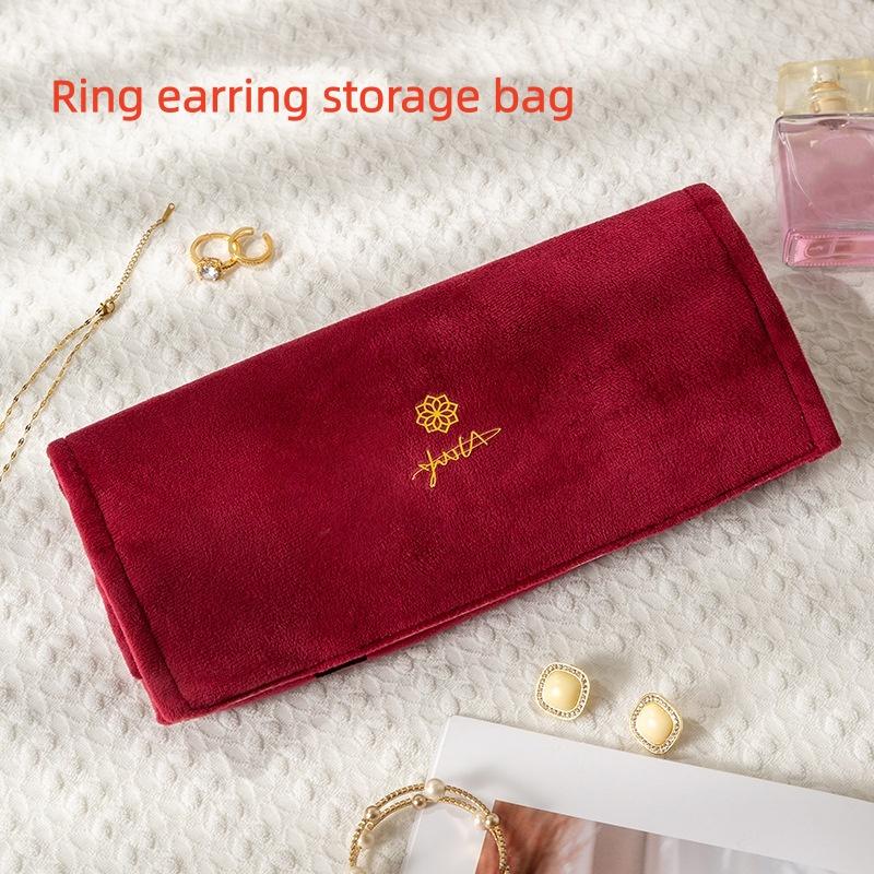 

Necklaces Rings Earrings Bag Luxurious Jewelry Storage Roll Velvet Jewelry Bag Modern Travel Jewelry Organizer For Handbag Gift