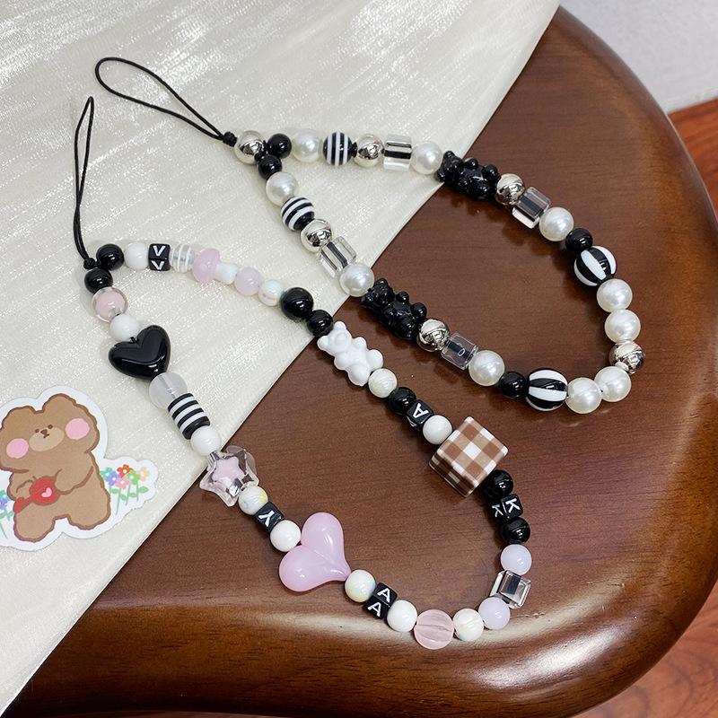 Star Heart Butterfly Pearl Beaded Phone Chain Hanging Cord Charms Phone Case Strap Summer Handmade Mobile Lanyard Jewelry Gifts