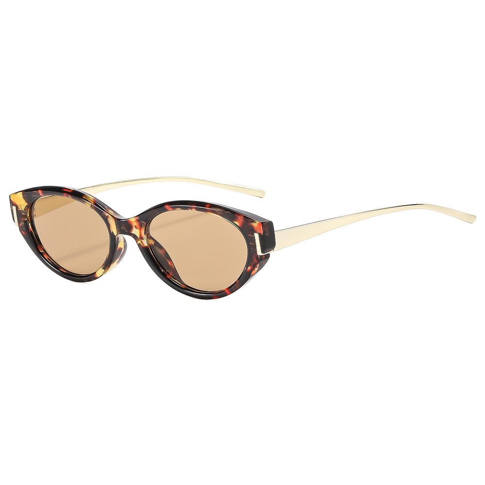 New Oval Cat's Eye Metal Sunglasses Fashion Personality YK Premium Spicy Street Shooting Sunscreen Sunshade