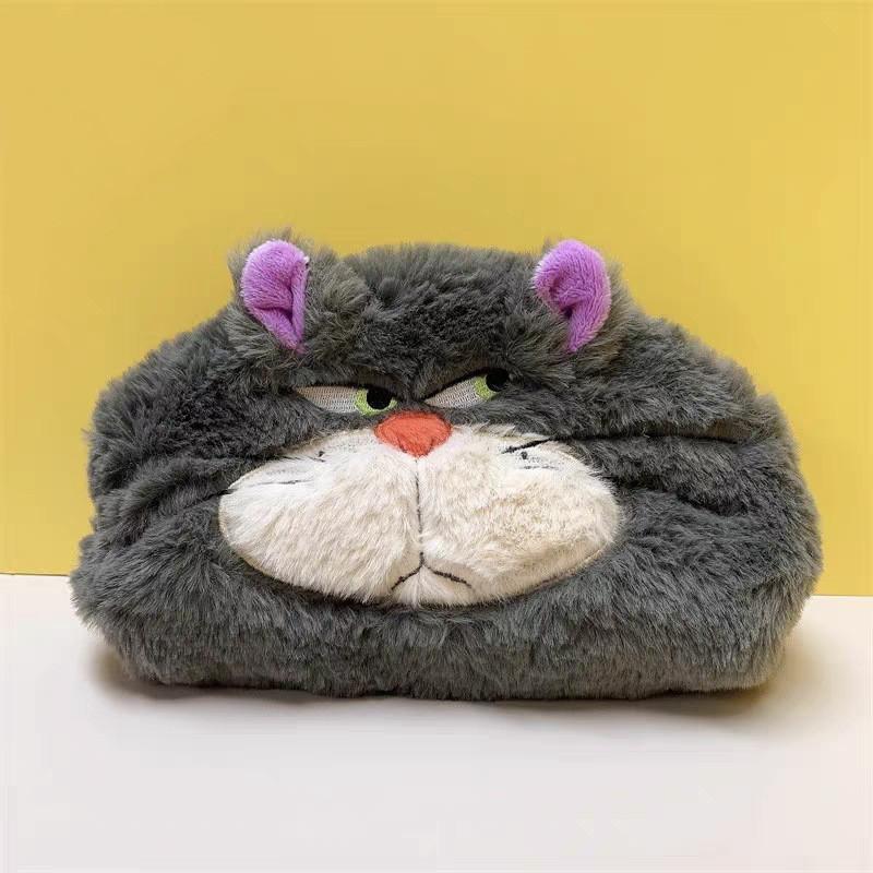 Lucifer Cat Plush Pencil Case With Large Capacity For Kids And Students