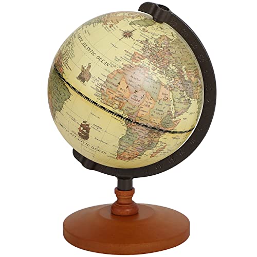 akindou 23.5cm Antique-Style English Alphabet Globe, Decorative Gift, Retro
