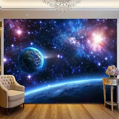 2D Cosmic Nebula Starry Sky Tapestry Background Cloth for Room