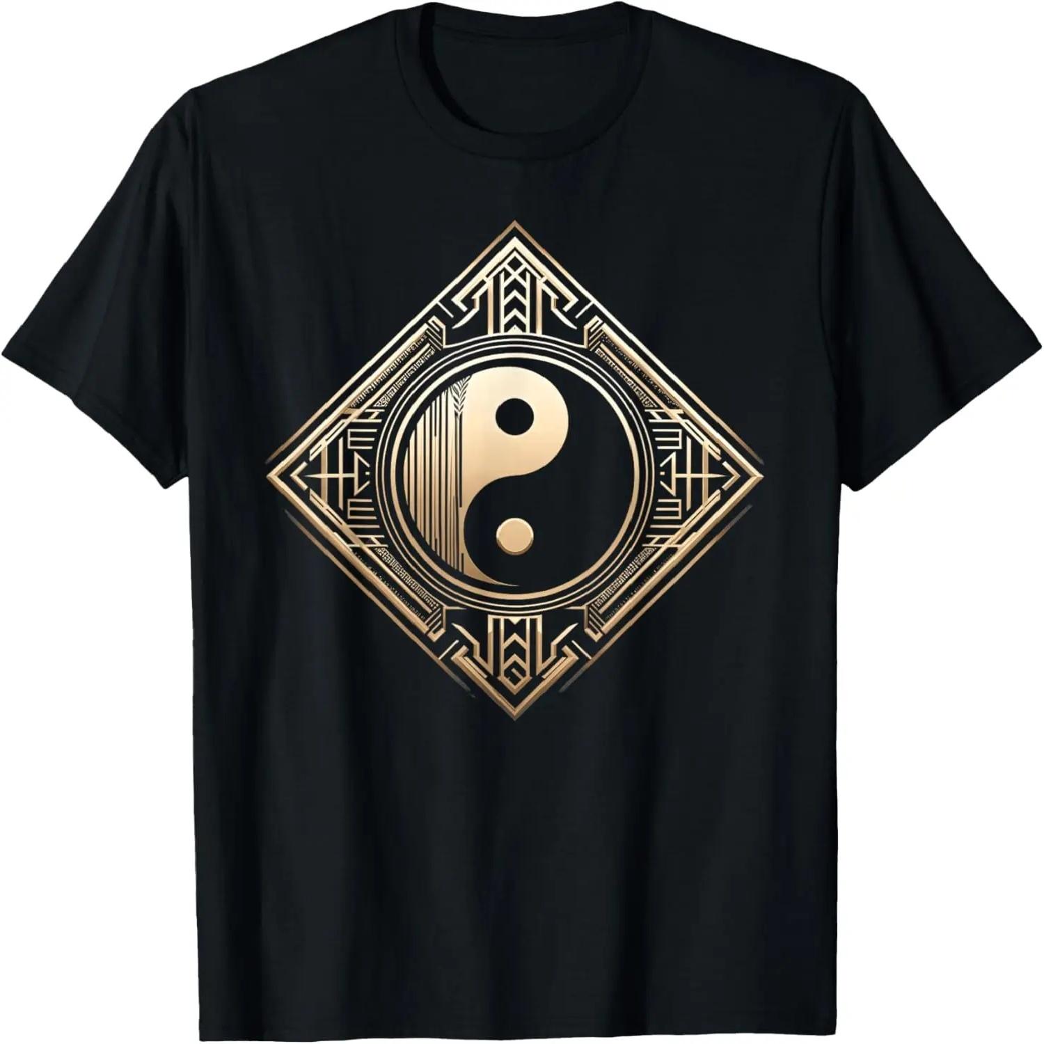 

Cool Yin and Yang Symbol Art Deco Art Style Men Women T-Shirt XXXXXL чорний