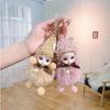 Cute Fluffy Plush Doll Keychains Lovely Pompom Sleeping Baby Keychain Girl Bags Keyrings Cars Key Ring Gift Charming Decoration