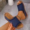 Summer new women's sandals foreign trade one-word drag women's flat-bottomed hollow sandals women's slope heel cool slippers