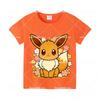 Pokemons Cotton T-Shirt Pikachu Eevee Cartoon Anime Tees Classic Game Fashion Printed Tops Summer Breathable Casual Clothes Gift