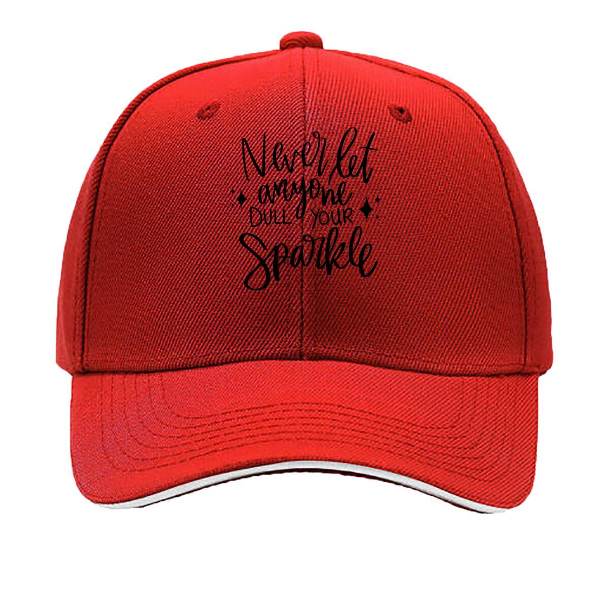Never Let Anyone Dull Your Sparkle Quote Sandwich Baseball Cap Unisex Women Sun Cap Outdoor Workouts Hat One Size