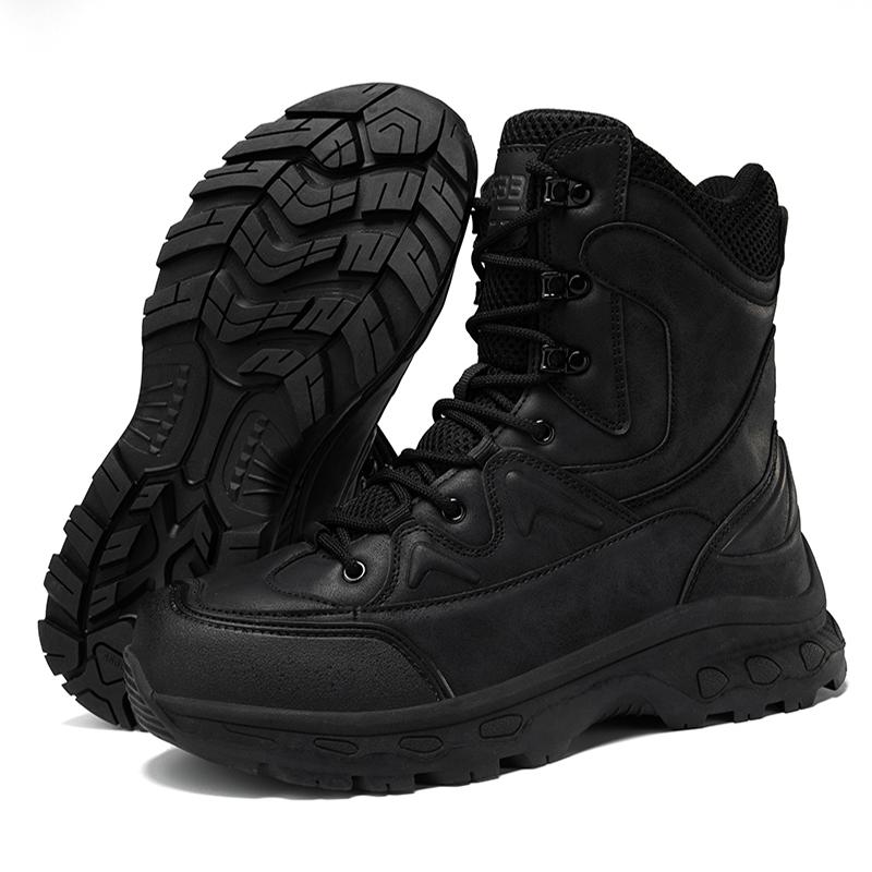 Новые зимние мужские зимние ботинки, кроссовки, повседневная рабочая обувь, треккинговая обувь, нескользящие резиновые ботинки, тренировочная обувь для походов, большой размер 39-47 39 чёрный