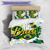 Brazil Football Printed Bedding 3 Piece Set Cozy Breathable Bed Cover Set as Housewarming Holiday Gift