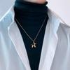 Nova Moda Coreana Colar com Pingente de Coroa Esmeralda para Mulheres Charme Cor Dourada Aço Inoxidável Gargantilhas de Cristal Joias de Casamento Presente