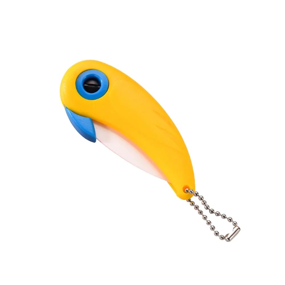 

1PC Portable Fold Ceramic Knife Mini Vegetable Kitchen Cutter Peeler Multifunctional Bird Picnic Lunch Cut Slice Fruit Cutlery жёлтый