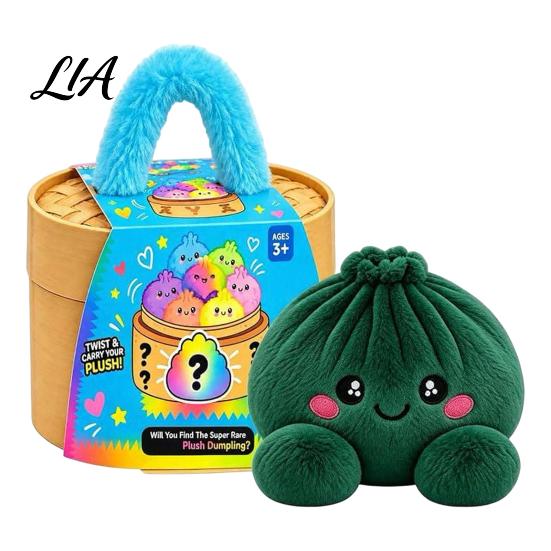 Plush Dumpling with Legs Stress Relief Toy Steamer, Stuffed Smiling Reducing Desk Accessories Squeeze Toy, Cartoon Plushie for Kids Adults Desktop