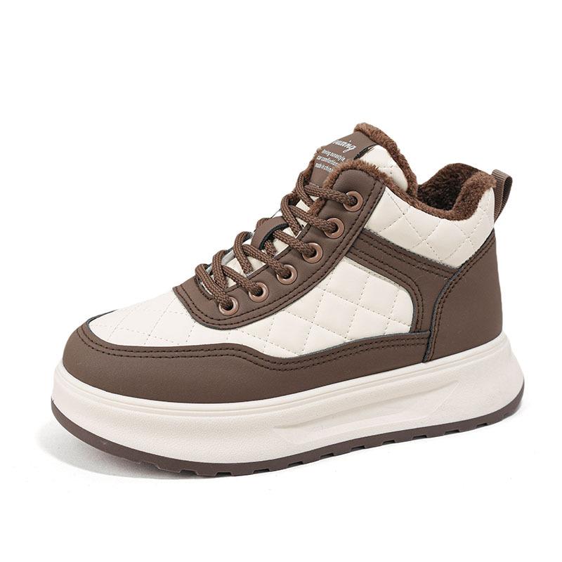 Winter new velvet dad shoes ins student height increase sports warm casual cotton shoes