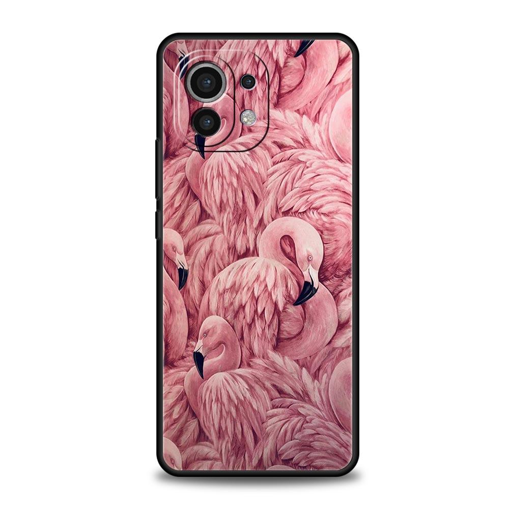 Pink Roter Flamingo Handyhülle Für Xiaomi 13 12 11 Lite 12T 11T 10T 9T Mi Poco X5 M4 M3 X4 X3 Pro F5 F4 F3 GT 5G Schwarze Abdeckung Hülle