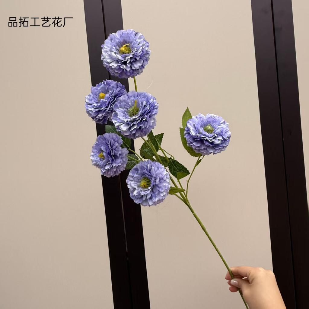 Artificial Peony Flower Long Stem 6 Heads Silk Ranunculus Bunch for Wedding Party Table Hotel Home Floral Decor