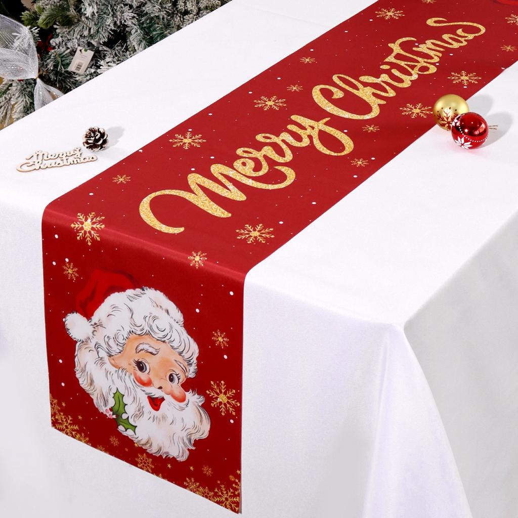 Santa Claus Christmas Table Runner Christmas Decorations For Home 2026 Xmas Table Flag Navidad Noel Gifts New Year Tablecloth