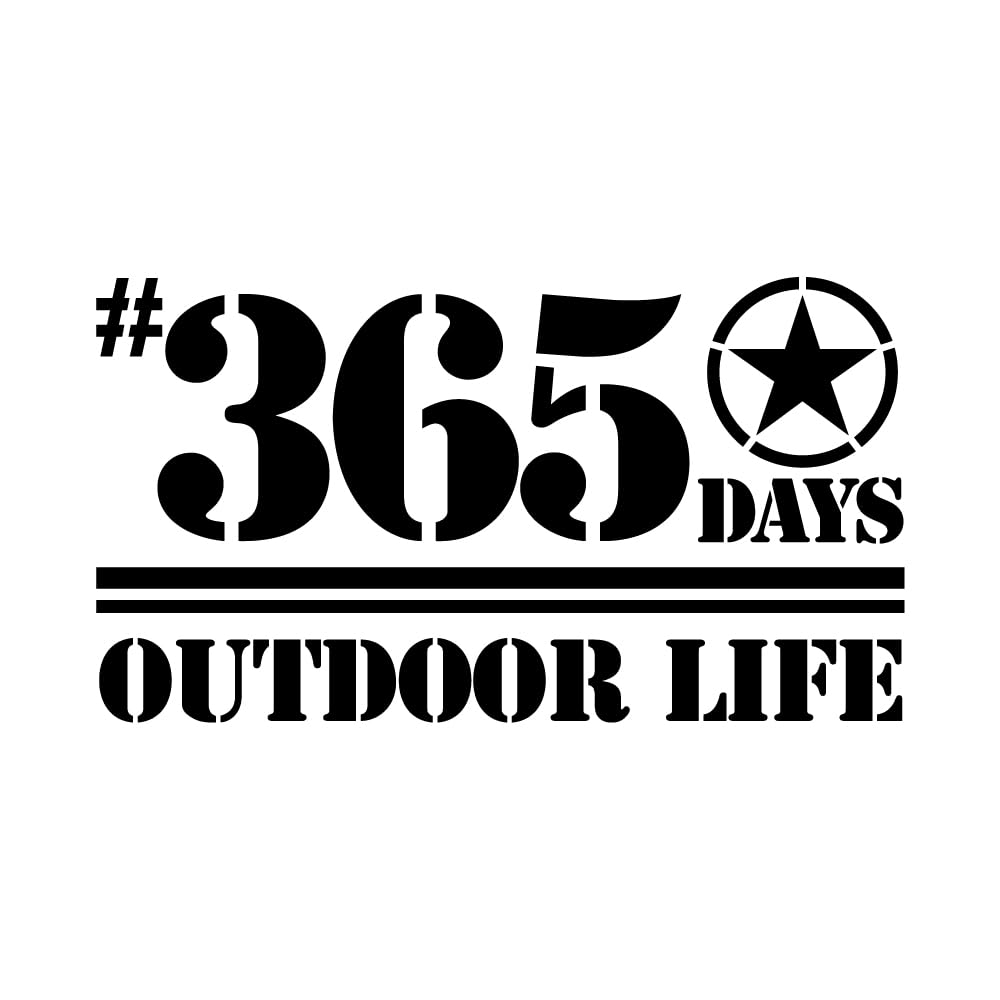 

[KAIMIRU STORE] Outdoor Sticker 365 days Hiace Jimny Mini Car Van General Purpose Car Decal Sticker Camping (k_033 365_3 Black) чёрный