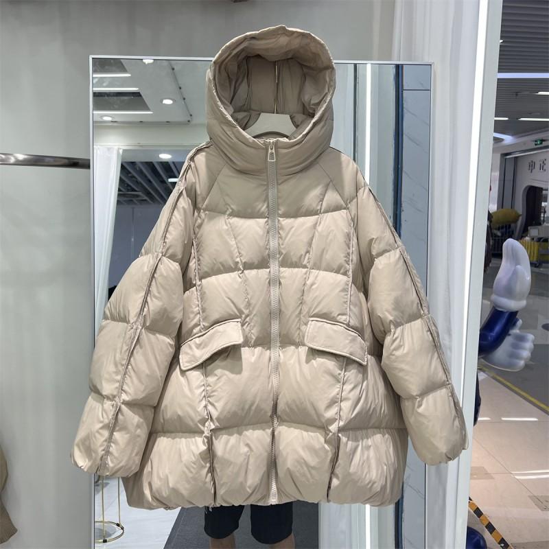 Womens Oversized Down Coat With Hood
