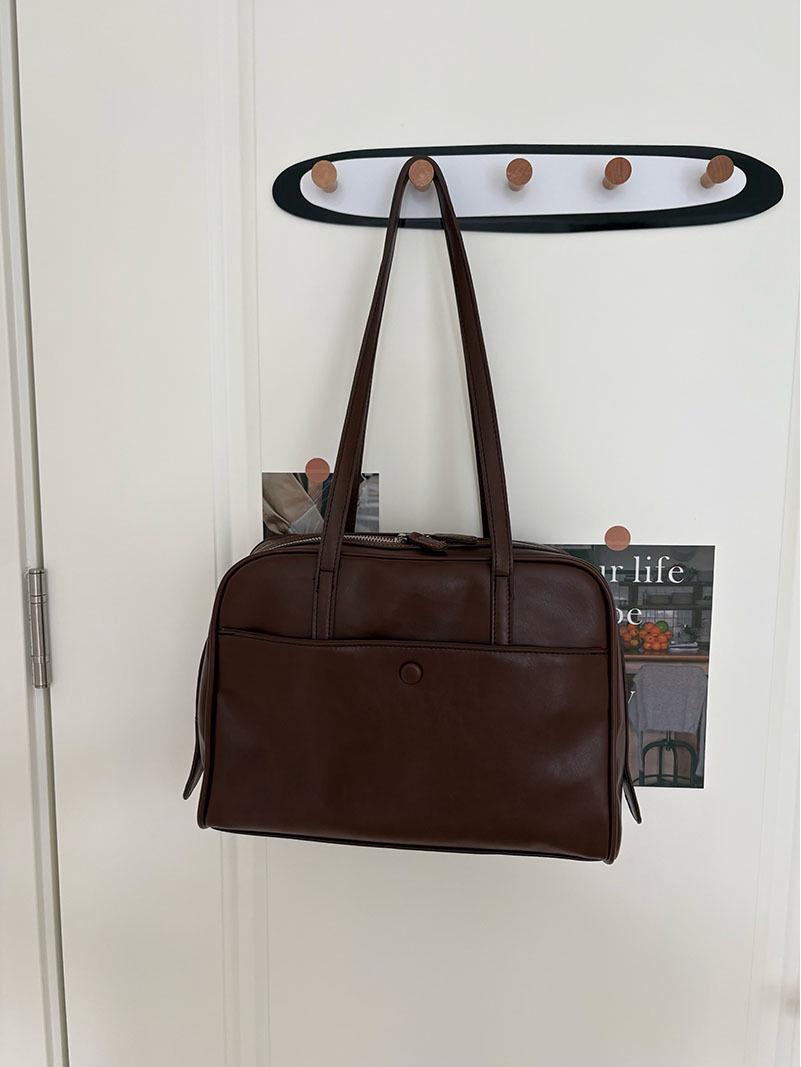 

Корейская ретро-сумка-подушка для женщин 2025 года — большая вместимость для работы и поездок на работу кофейный